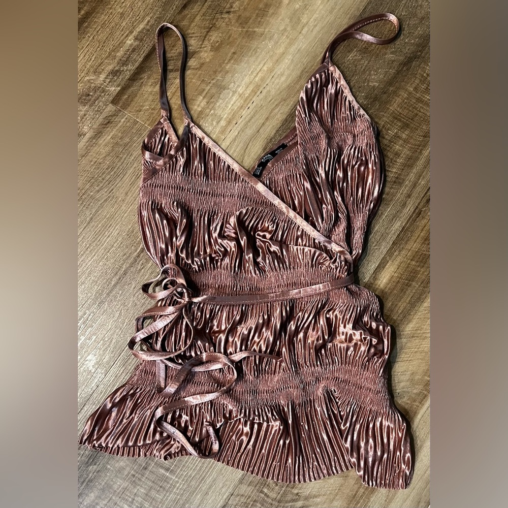 Zara Pink Cami Ballet Style With Wrap Around Tie Closure